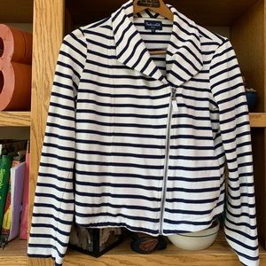 Splendid Striped Asymmetrical Moto Jacket